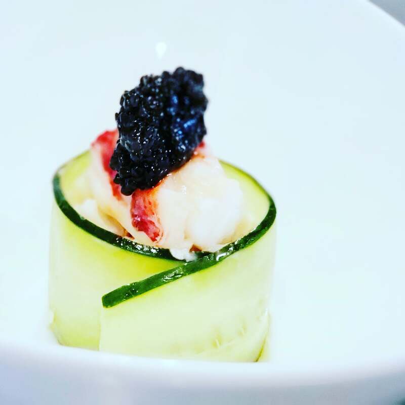 Lobster caviar avocado cucumber salad